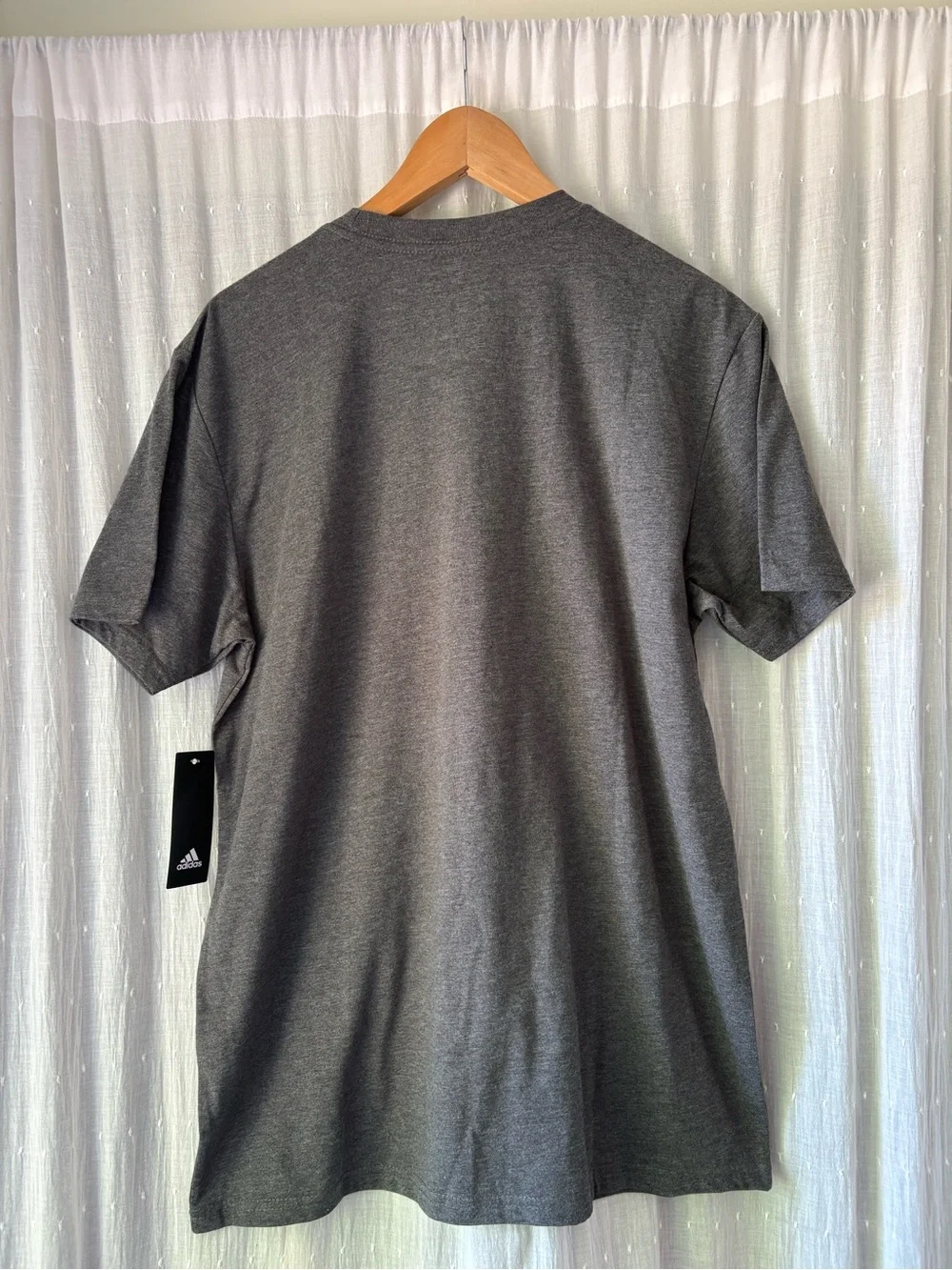 adidas Dark Gray Short Sleeve Logo Tee with White Emblem